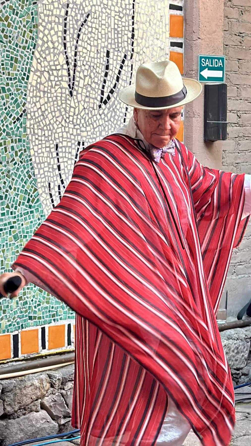 Lady Zen in red striped garment